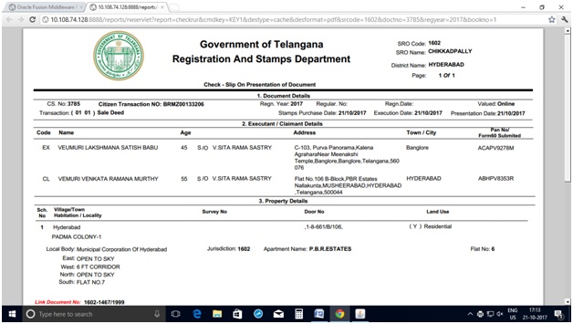 Form 32a land registration doc for governament of andhra pradesh